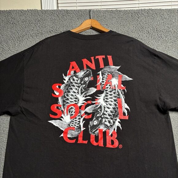 Anti Social Social Club Omakase T-Shirt Black  Size XL Koi Fish USA Made - Picture 1 of 7